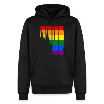 Cologne Cologne Cathedral LGBT rainbow gift - Men’s Premium Organic Hoodie - black - Front - Nico (187cm)