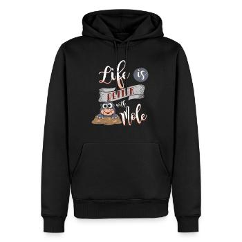 mole - Men’s Premium Organic Hoodie - black - Front - Nico (187cm)