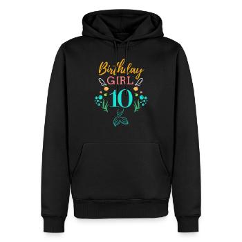 10 Geburtstag Mädchen Sechs 10. Geburtstag Junge Mädchen Kinder - Männer Premium Bio Hoodie - Schwarz - Vorne - Nico (187cm)