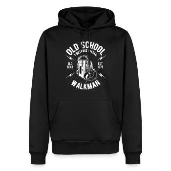 Walkman - Männer Premium Bio Hoodie - Schwarz - Vorne - Nico (187cm)