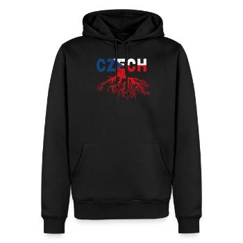 Roots République Tchèque Tchèque Prague cadeau - Sweat à capuche Premium bio Homme - noir - Devant - Nico (187cm)