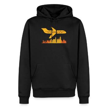 Flugzeug Pilot Pilot Herzschlag fliegen - Männer Premium Bio Hoodie - Schwarz - Vorne - Nico (187cm)
