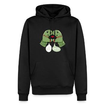 Glove Love Winter Winter Time Cheey - Men’s Premium Organic Hoodie - black - Front - Nico (187cm)