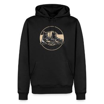 ROLLSCHUHE INLINER GESCHENK INLINESKATES 90ER 80ER - Männer Premium Bio Hoodie - Schwarz - Vorne - Nico (187cm)