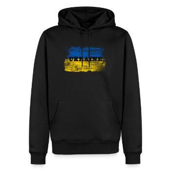 Ukraine - Sweat à capuche Premium bio Homme - noir - Devant - Nico (187cm)