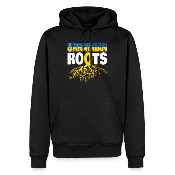 Roots Ukraine nation Crimée Ukrainiens cadeau - Sweat à capuche Premium bio Homme - noir - Devant - Nico (187cm)