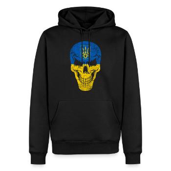 Crâne crâne Ukraine nation Crimée Ukrainiens - Sweat à capuche Premium bio Homme - noir - Devant - Nico (187cm)