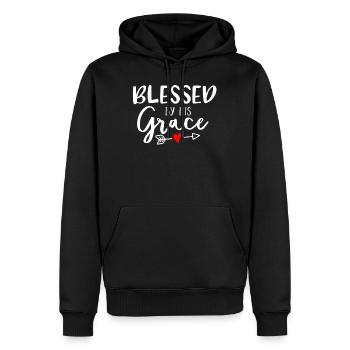 Jésus don de Dieu Bible Psaume Evangile Christ - Sweat à capuche Premium bio Homme - noir - Devant - Nico (187cm)