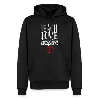 Lehrer Geschenk Bildung Schule Sprüche Lehramt - Männer Premium Bio Hoodie - Schwarz - Vorne - Nico (187cm)
