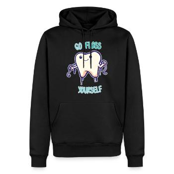 Tooth dentist flossing - Men’s Premium Organic Hoodie - black - Front - Nico (187cm)