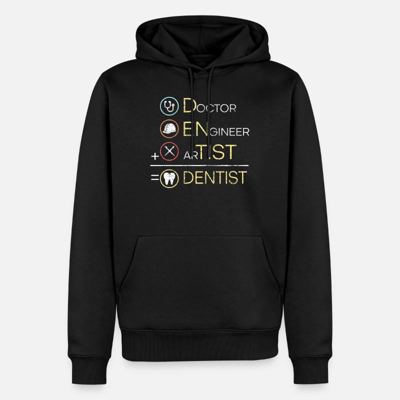 Dentiste chemise drôle - Sweat à capuche Premium bio Homme - noir