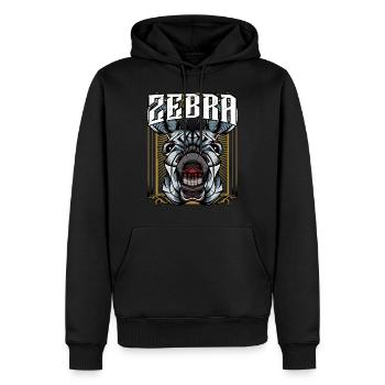 Zebra Zebrastreifen Zebrakopf Modern Trendy Pferd - Männer Premium Bio Hoodie - Schwarz - Vorne - Nico (187cm)