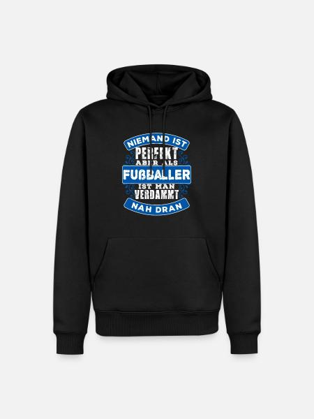 Fußball - Männer Premium Bio Hoodie - Schwarz