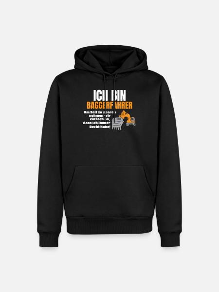 Baggerfahrer Bagger Geschenk Bauarbeiter - Männer Premium Bio Hoodie - Schwarz