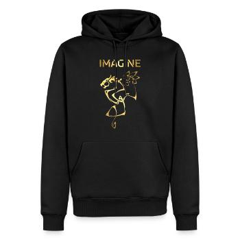 Imagine Fantasy Dragon Tattoo Style Design - Sweat à capuche Premium bio Homme - noir - Devant - Nico (187cm)