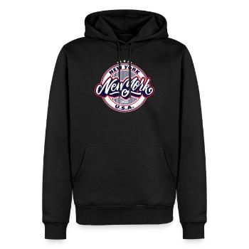 New York City New York - Sweat à capuche Premium bio Homme - noir - Devant - Nico (187cm)