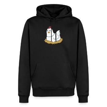 Poulet poulet oeufs nid poulet titulaire poulailler - Sweat à capuche Premium bio Homme - noir - Devant - Nico (187cm)