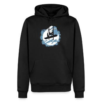 Surf des neiges - Sweat à capuche Premium bio Homme - noir - Devant - Nico (187cm)