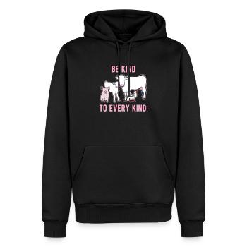 Soyez gentil avec les animaux - Sweat à capuche Premium bio Homme - noir - Devant - Nico (187cm)