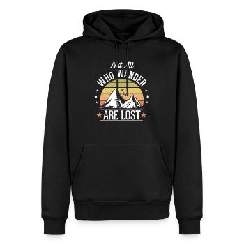 Wandern Berge Berg Wanderlust Abenteuer Geschenk - Männer Premium Bio Hoodie - Schwarz - Vorne - Nico (187cm)