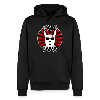 Dalai Lama Bestseller cooles Lama Shirt - Männer Premium Bio Hoodie - Schwarz - Vorne - Nico (187cm)