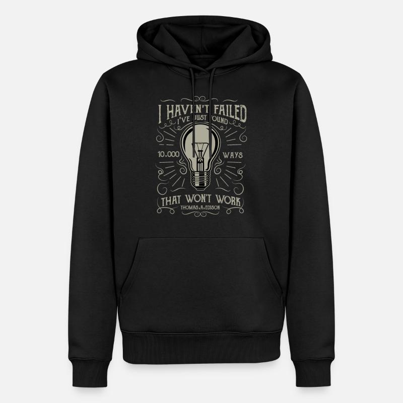 Inventeur de l'ampoule | Edison - Sweat à capuche Premium bio Homme - noir
