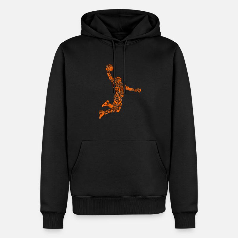 Joueur de basket - Sweat à capuche Premium bio Homme - noir