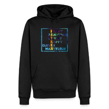 Fête des Pères - Sweat à capuche Premium bio Homme - noir - Devant - Nico (187cm)