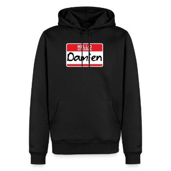 Damien Horror Film Le Costume d'Halloween présage - Sweat à capuche Premium bio Homme - noir - Devant - Nico (187cm)