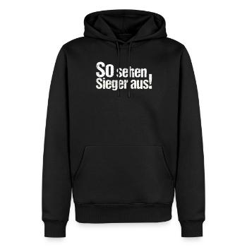 So sehen sieger aus - Männer Premium Bio Hoodie - Schwarz - Vorne - Nico (187cm)