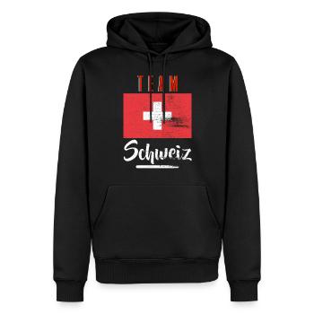 Suisse team T-shirt cadeau de chemise - Sweat à capuche Premium bio Homme - noir - Devant - Nico (187cm)