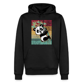 pandabär - Männer Premium Bio Hoodie - Schwarz - Vorne - Nico (187cm)
