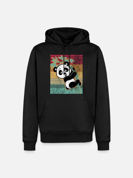 pandabär - Männer Premium Bio Hoodie - Schwarz