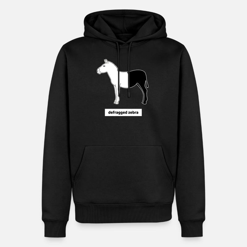 Informatiker Computer Rechner Humor Zebra Defrag - Männer Premium Bio Hoodie - Schwarz