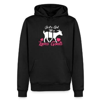 Juste une fille qui aime les chèvres, les amoureux des chèvres et les chèvres - Sweat à capuche Premium bio Homme - noir - Devant - Nico (187cm)