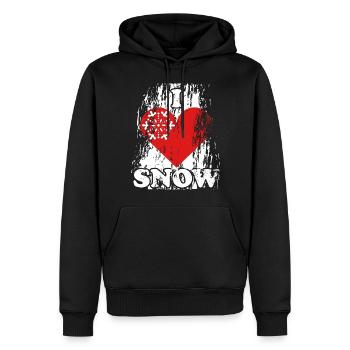 Schnee Liebe Winter Geschenk - Männer Premium Bio Hoodie - Schwarz - Vorne - Nico (187cm)