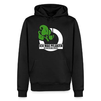 Ich mag pflanzen die halten ihre fresse - Männer Premium Bio Hoodie - Schwarz - Vorne - Nico (187cm)
