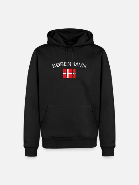Kobenhavn T-Shirt, Vintage Dänemark Kopenhagen - Herre Premium økologisk hoodie - sort
