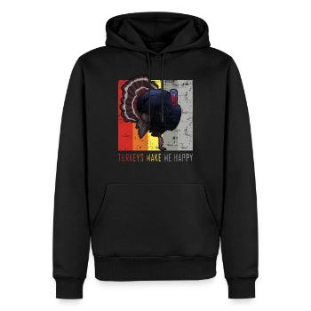Truthahn - Männer Premium Bio Hoodie - Schwarz - Vorne - Nico (187cm)