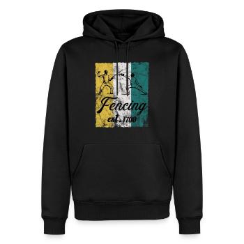 Escrime Cadeau d'escrime pour escrimeur - Sweat à capuche Premium bio Homme - noir - Devant - Nico (187cm)