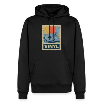 Schallplatte Klassisch Geschenk Retro Vintage 70er - Männer Premium Bio Hoodie - Schwarz - Vorne - Nico (187cm)