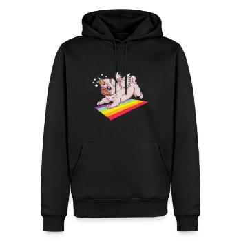 Mobs Einhorn Flügel Regenbogen Tshirt Geschenk - Männer Premium Bio Hoodie - Schwarz - Vorne - Nico (187cm)
