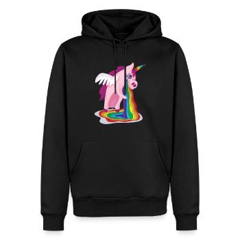 Regenbogen Einhorn Uicorn T-Shirt Geschenk - Männer Premium Bio Hoodie - Schwarz - Vorne - Nico (187cm)