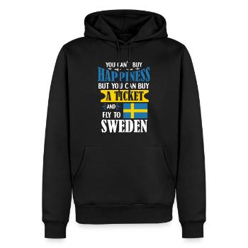 Billet pour la Suède T-shirt cadeau fier maison - Sweat à capuche Premium bio Homme - noir - Devant - Nico (187cm)