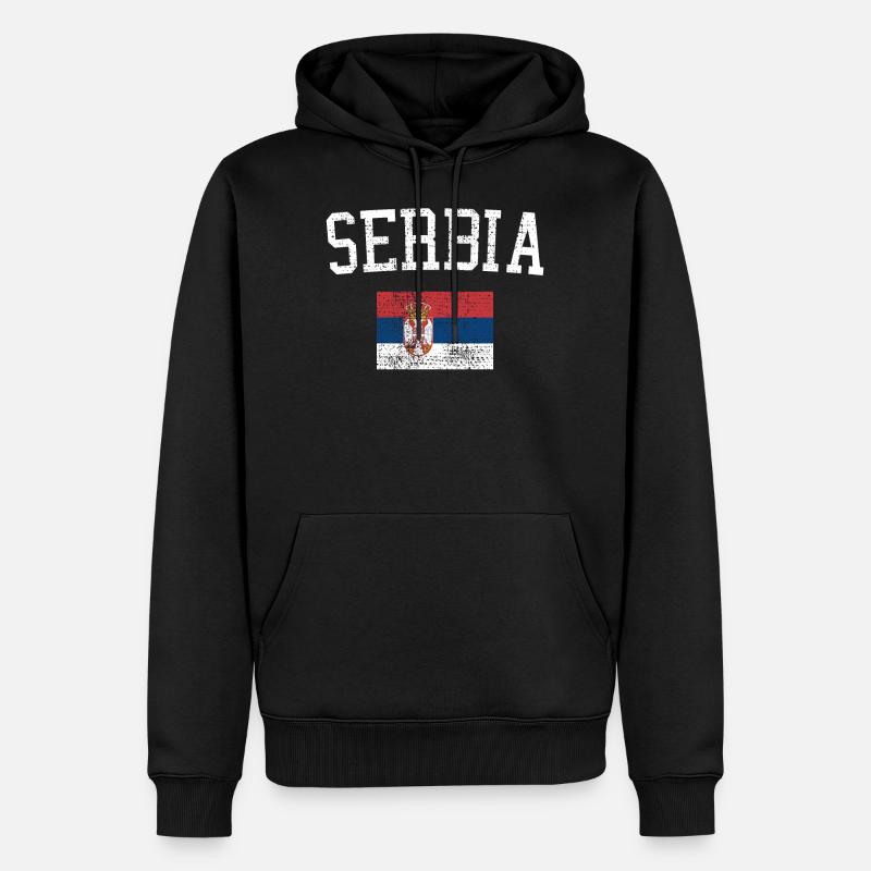 Serbien - Männer Premium Bio Hoodie - Schwarz