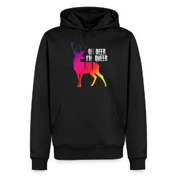 Oh Deer I'm Queer – LGBT Deer Gay Pride - Men’s Premium Organic Hoodie - black - Front - Nico (187cm)