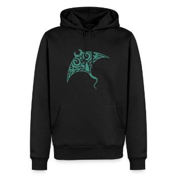 Raie raie raie maori - Sweat à capuche Premium bio Homme - noir - Devant - Nico (187cm)