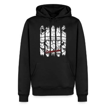 Salamander - Männer Premium Bio Hoodie - Schwarz - Vorne - Nico (187cm)