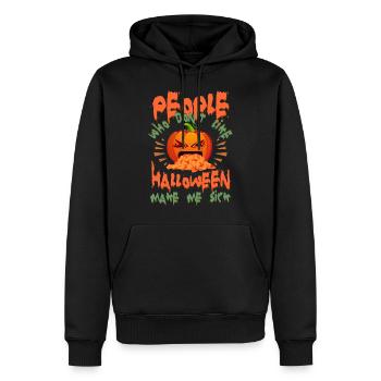 Halloween Sick Pumpkin - Sweat à capuche Premium bio Homme - noir - Devant - Nico (187cm)