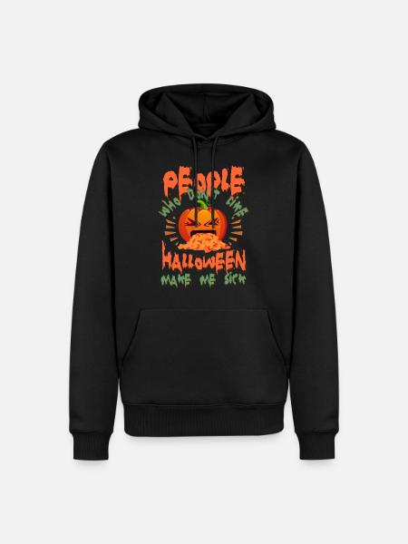 Halloween Sick Pumpkin - Men’s Premium Organic Hoodie - black